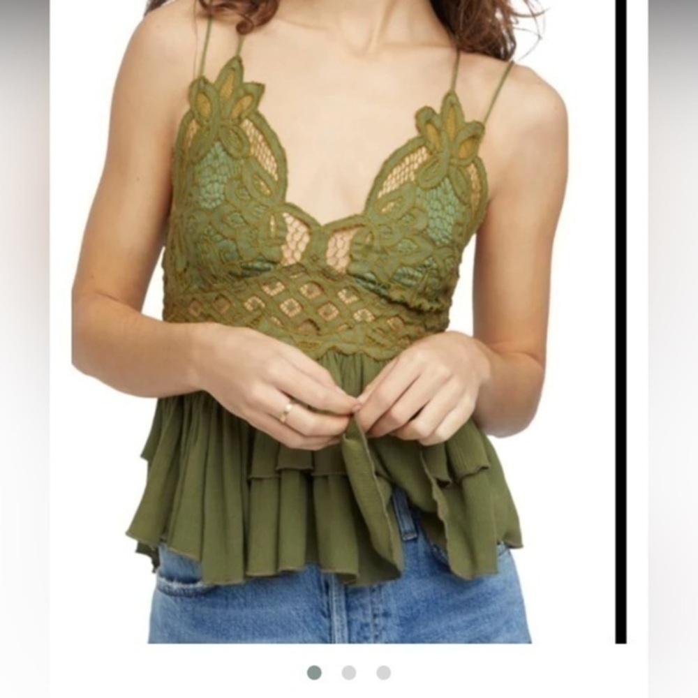 Free People Adella Green Camisole NWT